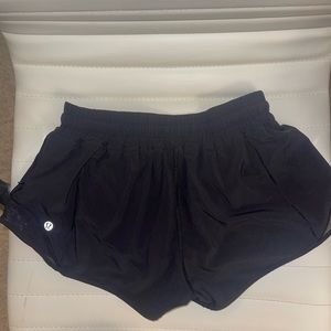 Lululelon hotty hot shorts (2” inseam), Black, size 4